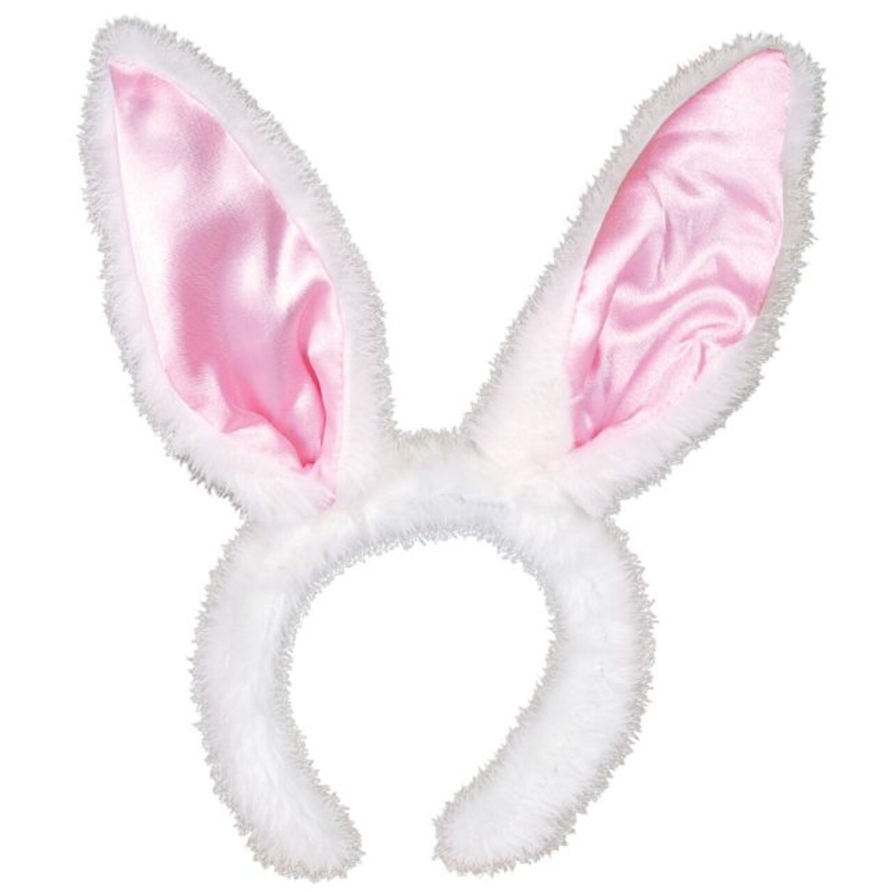 The Costume Center White Bunny Ears with Pink Stain Easter Headband Costume Accessory
